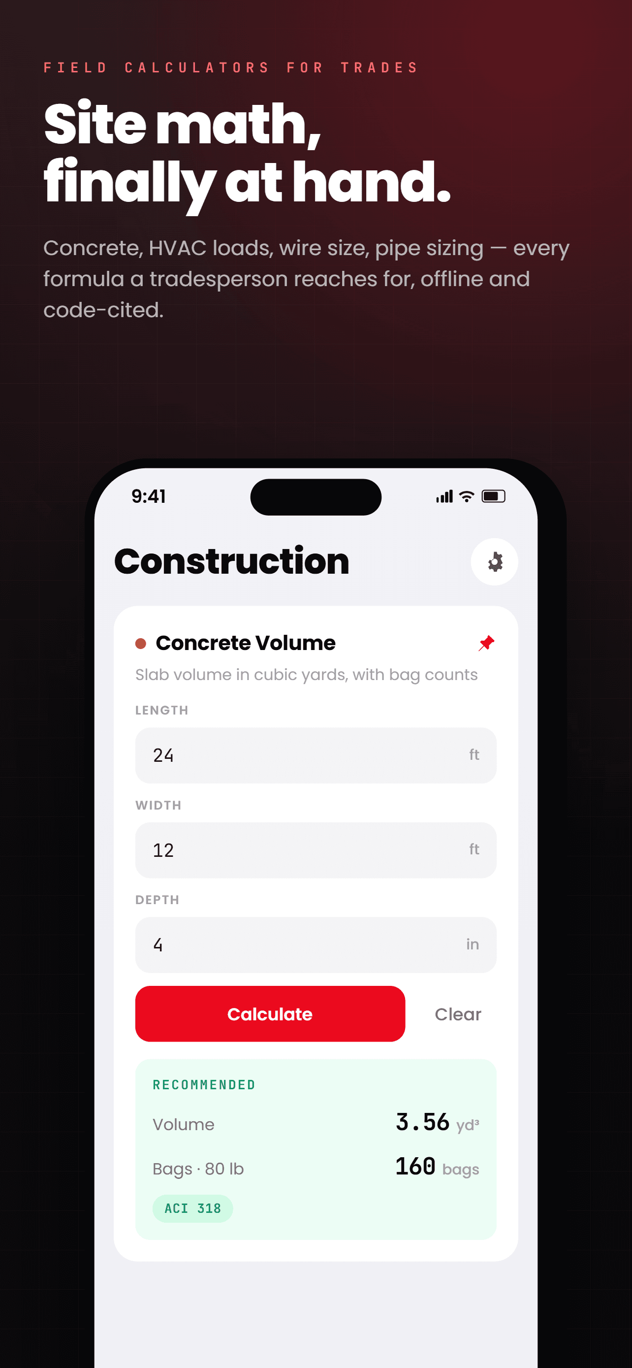 FieldDojo field calculators home screen