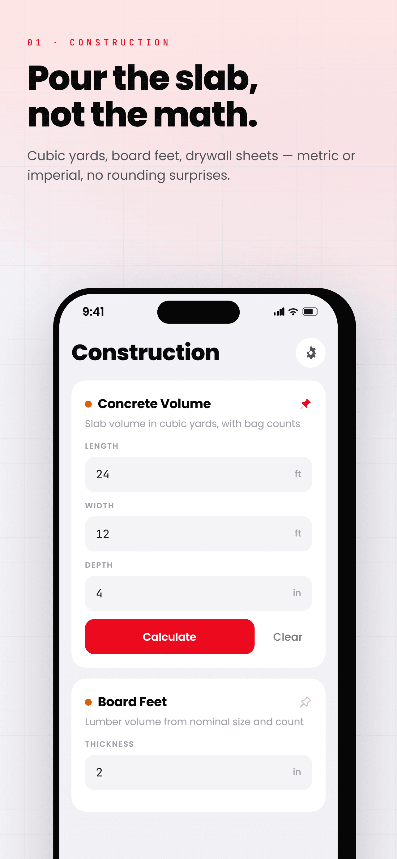 FieldDojo construction calculators