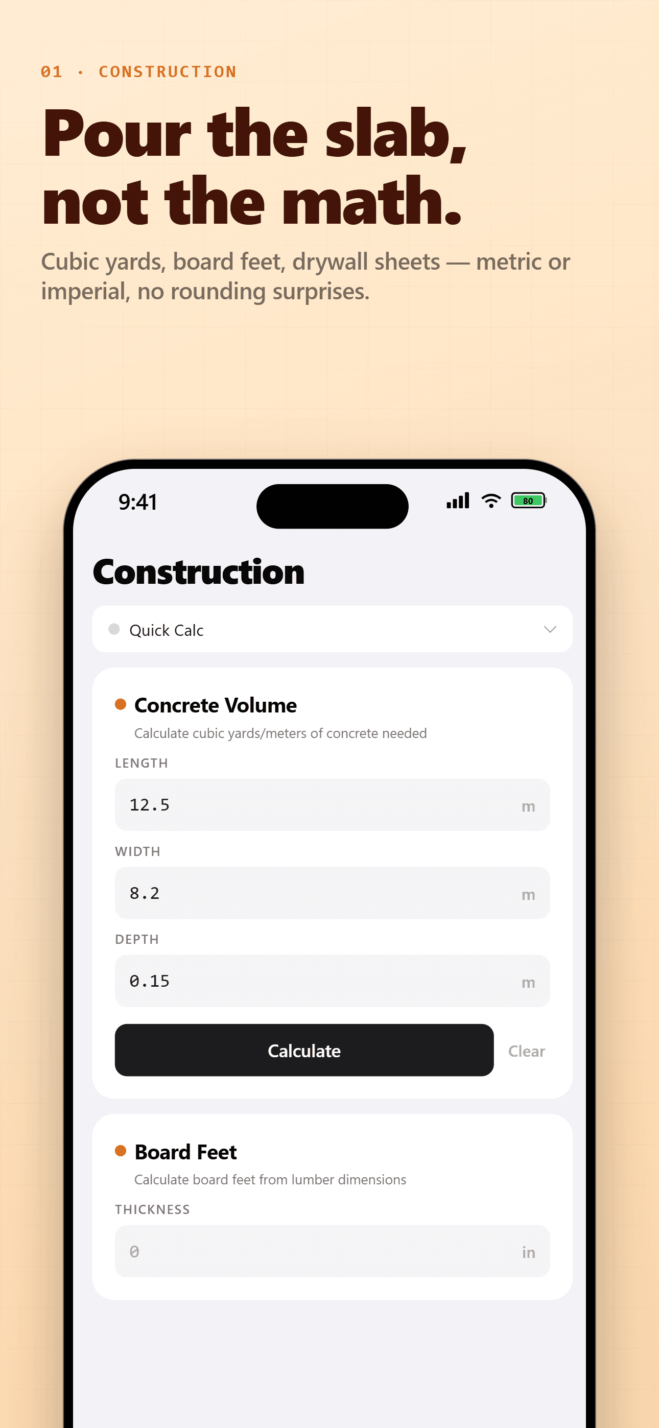 CalcRig construction calculators