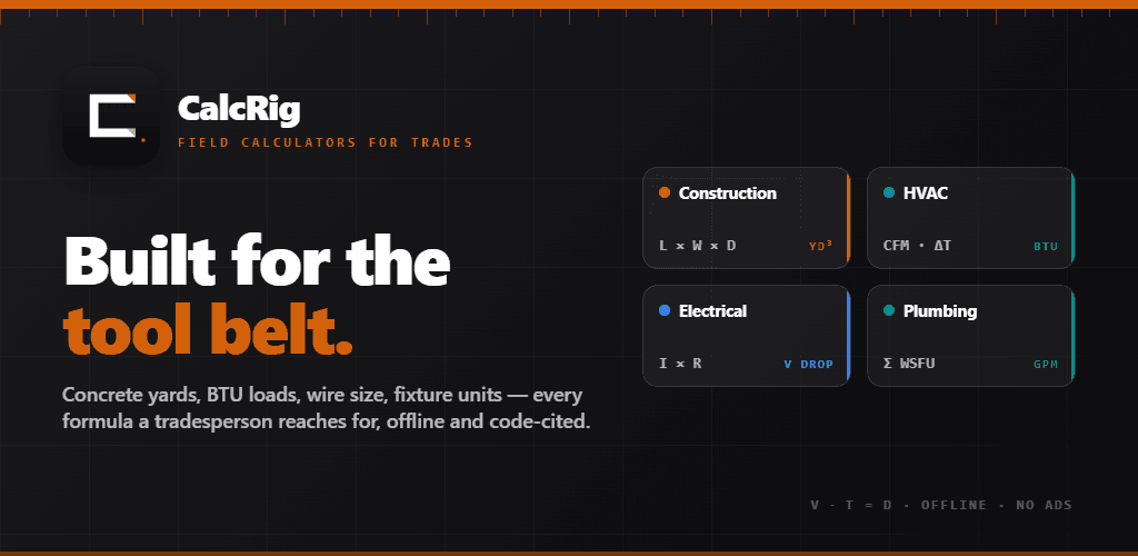 CalcRig — field calculators for the trades